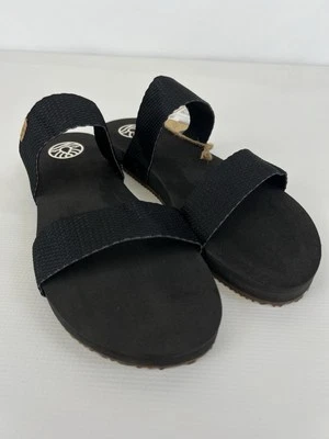 Freewaters Supreem La Jolla 凉鞋女式 11 黑色尼龙懒人拖鞋全新带标签 — 第 1/4 张图片