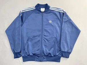 Vintage Adidas Trefoil Track Jacket Size Medium Blue Rare 80s/90s Hip Hop Style - Picture 1 of 10