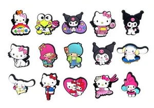 Sanrio Hello Kitty Keroppi Cinnamoroll Kuromi Kawaii Croc Shoe Charms Set of 15 - Picture 1 of 1