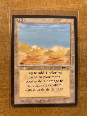 MTG✨ DESERT (CAMPFIRE/MIRAGE VARIANT) ✨Arabian Nights NM/M 1993 LAND Myrfors Art - Image 1 of 2
