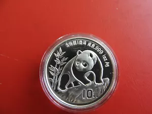 * China Panda 10 Yuan 1990 Silber * 1 Oz. 999 * (Schub116) - Bild 1 von 2