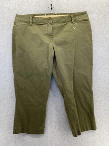 Pantalones de mezclilla para mujer Lands' End lisos verde oliva talla grande 20 W mezcla de algodón pierna ajustada - Imagen 1 de 10