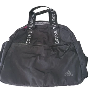 Adidas Duffle Bag Black Pink Mesh Lining Gym Travel Casual Lightweight - Picture 1 of 8