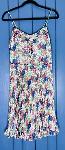 Vestido Solero Floral Cremieux S M Acordeón Plisado Casa Abuela Núcleo Romance - Imagen 1 de 7