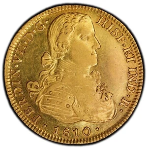 Mexico - 1810 Mo HJ Ferdinand VII 8 Escudos - PCGS AU55 - SUPERB SURFACES - Picture 1 of 5