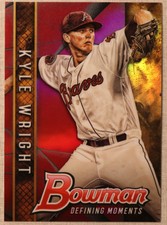 2017 Bowman Draft Chrome Kyle Wright Defining Moments Red Refractor #/5 Braves