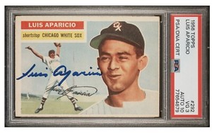 1956 Topps SIGNED Luis Aparicio RC #292 PSA/DNA AUTO 10 “GEM-MT” White Sox HOF