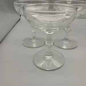 Vntg Champagne Coupes Mid Century Cocktail Glasses Martini Set Of 8 Notched Stem - Picture 1 of 10