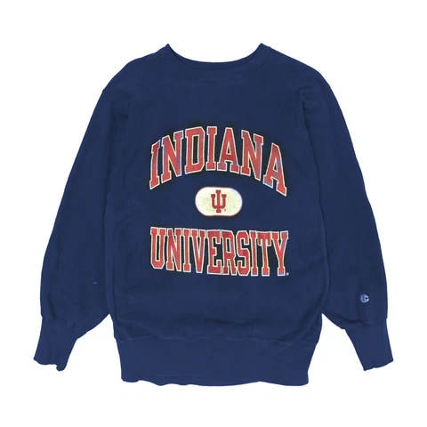Vintage Indiana Hoosier Champion Reverse Weave Sweatshirt Size XL Blue 90s NCAA Cover