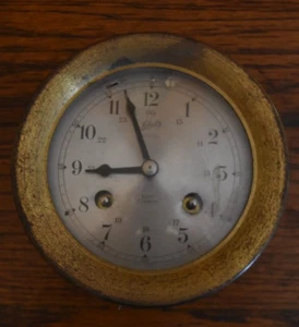 Schatz 8 Giorni 7 Jewels Bell Clock Co Navi Bell Strike Orologio Ottone Funzionante - Foto 1 di 6
