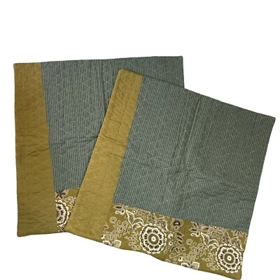 Juego de 2 fundas de almohada estándar acolchadas con retazos DENYSE SCHMIDT de barril de caja Foto 1 de 4