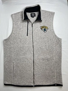 Jacksonville Jaguars 47 Brand Sweater Vest Grey Men’s X-Large Full Zip Pockets - Picture 1 of 9