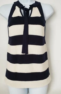 Top sin mangas Ann Taylor Factory rayas blancas y negras MP (DI) J022 - Imagen 1 de 10