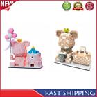 Building Block Toy with Pen Holder Micro Building Kit for Kids(Pink Bear Castle)