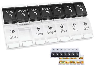 Weekly Pill Organiser, 2 Times a Day Easy to Fill 7 Days Pill Box, Pill Box w... - Picture 1 of 12