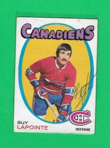 HOF GUY LAPOINTE 1971-72 O-PEE-CHEE MONTREAL CANADIENS AUTOGRAPH CARD - Picture 1 of 1