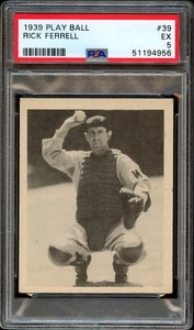 BB - 1939 - Play Ball - #39 - Rick Ferrell - PSA 5 - EX - Picture 1 of 2