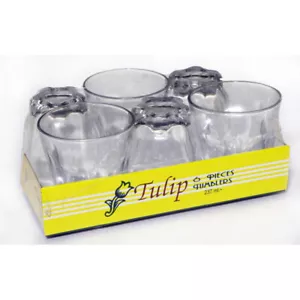 Juego de 6 piezas de vaso de té de tulipán 237 ml tazas postre base pesada whisky vodka - Imagen 1 de 5