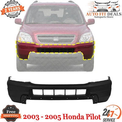 Front Bumper Cover without Fog Light Holes Primed For 2003-2005 Honda Pilot - Image 1 of 4