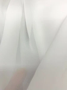 WHITE Sheer Solid Polyester Chiffon Fabric (60 in.) Sold By The Yard - Picture 1 of 1