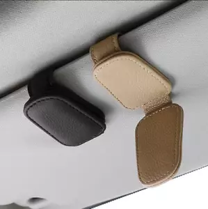 Magnetischer Leder Sonnenbrillen Halter für Auto Sonnenblende Brillenaufhänger Clip USA - Bild 1 von 14