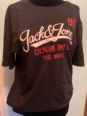 Camiseta Jack And Jones Roja, Negra, Blanca Logo SS Cuello Redondo Dos Colores Talla L Nueva con Etiquetas Foto 1 de 4
