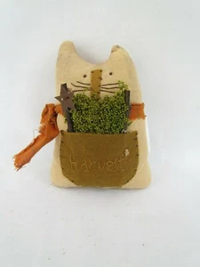 Primitive Kitty Cat Ornament Harvest Theme Star wand Collins AD-6578 NEW - Picture 1 of 6