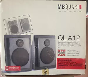 MB QUART QL A 12 2 WAY BOOKSHELF SPEAKERS BLACK PAIR NEW NOS - Picture 1 of 5