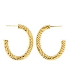 Bellezza Bronze Goldtone Rope-Textured Oval Hoop Earrings 1-1/2' HSN 