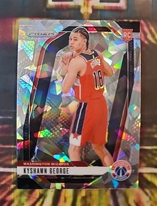 Kyshawn George 2024-25 Prizm Cracked Ice RC #257/Revolution Red RC #119 Wizards - Picture 1 of 4