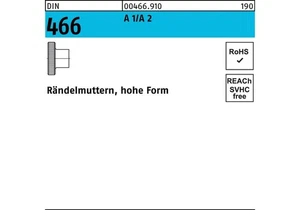 Reyher Rändelmutter DIN 466 hohe Form M 8 A 1/A 2 - Bild 1 von 1