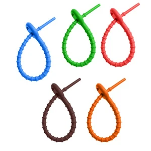 10 Pcs Zip Ties Cord Silikondrahtstreifen Reisen Wiederverwendbare Kabelbahnen - Afbeelding 1 van 12