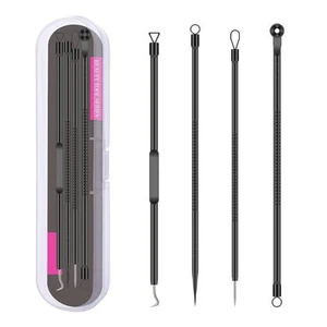 Blackhead Remover Pimple Popper Tool Kit 4 Pcs Acne Comedone Zit Blackhead Extra - Picture 1 of 7