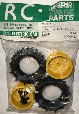 Nichimo A29 Super Pin - Spike Tire & Wheel Set RC car New vintage - Image 1 of 4