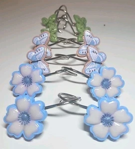 Ganchos florales para cortinas de ducha hojas de mariposa 12 piezas anillos para cortinas de ducha baño - Imagen 1 de 7