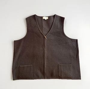 August Max Wool Sweater Vest Womens Plus 3X Tweed Classic Farmcore Country Brown - Picture 1 of 12