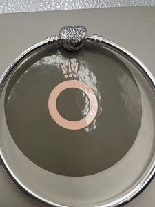 Pandora Mickey Mouse Heart Clasp bangle bracelet RARE 19cm - Picture 1 of 5