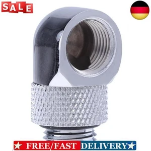 G1/4 Inner Outer Dual Thread 90 Degree Rotary Water Tube Connector(Silver) - Afbeelding 1 van 11
