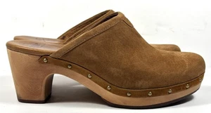 Ugg Mule Abbie Clogs Braunes Wildleder mit Nieten Oberer Block 3" Absatz • Größe 9 - Bild 1 von 7