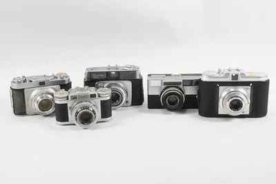 N95O46 - 5x vintage photo camera including Agfa Adox Golf IIA Dacora Paxette Edixa  - Image 1 of 4