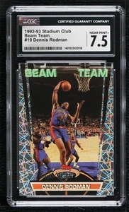 1992-93 Topps Stadium Club Beam Team Members Only Dennis Rodman #19 CGC 7.5 HOF - Picture 1 of 3