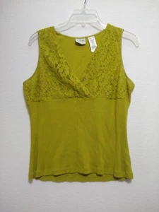 Express ~ Lace Front Tank Women’s Size XL -  Mint Green Knit Ribbed Top *EUC - Picture 1 of 6