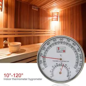 Thermometer Hygrometer Metal Case Sauna Room Temperature and Humidity Meter - Picture 1 of 7