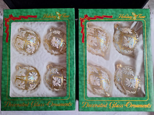 Vtg 8 Commodore Christmas Hand Decorated Ornaments Romania