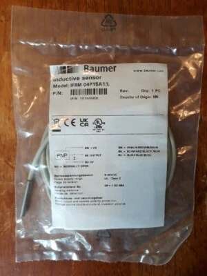 Baumer Inductive Sensor Proximity Switch PNP NO 10144583 Model IFRM 04P15A1/L - Image 1 of 4