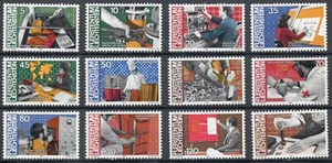 1984 - Liechtenstein - L'uomo e il lavoro, 12 val. MNH** - Picture 1 of 1