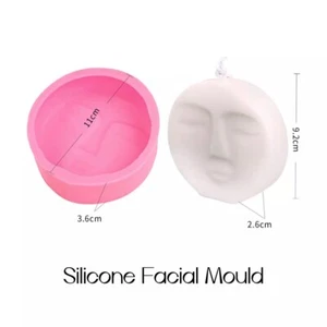 Jabón de silicona molde facial vela chocolate hágalo usted mismo arcilla resina decoración para el hogar - Imagen 1 de 4