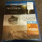 NEW The Possession + The Cabin In The Woods + Sinister (Blu-ray/Digital, 3-Disc)
