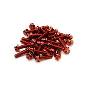 M7 24mm Red 2PC 3PC Split Rim Assembly Bolts BBS RM LM OZ RH Wheels Screws - Picture 1 of 15