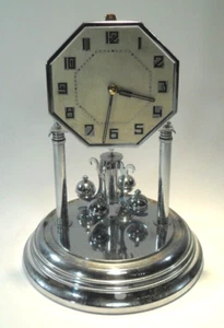 hübsche ART DECO DREHPENDELUHR ohne Glas Quarzumbau Tischuhr antike Kaminuhr - Bild 1 von 8